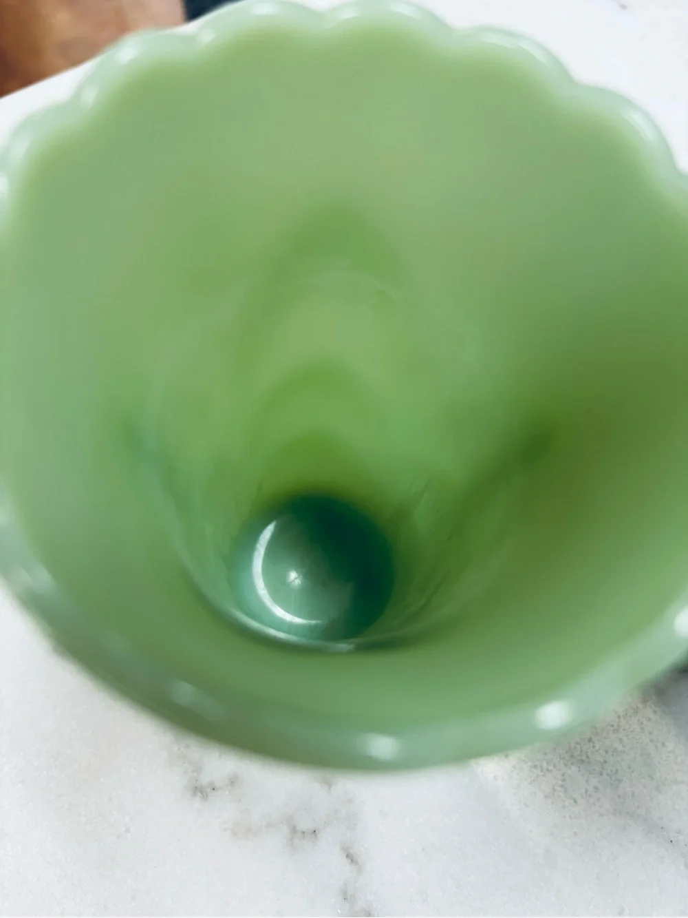 Fire King Jade Green Scalloped Bud Vases - Pair
